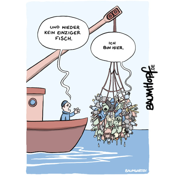 Cartoon Überfischung